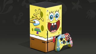 A special edition Xbox Series X with the console customised to resemble SpongeBob SquarePants.