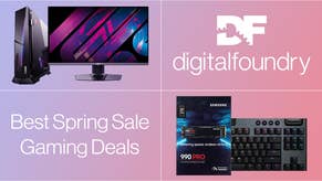 digital foundry spring sale header image showing a pc, monitor, ssd and keyboard