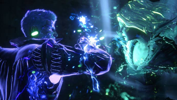 Some characters battling in Final Fantasy 16.