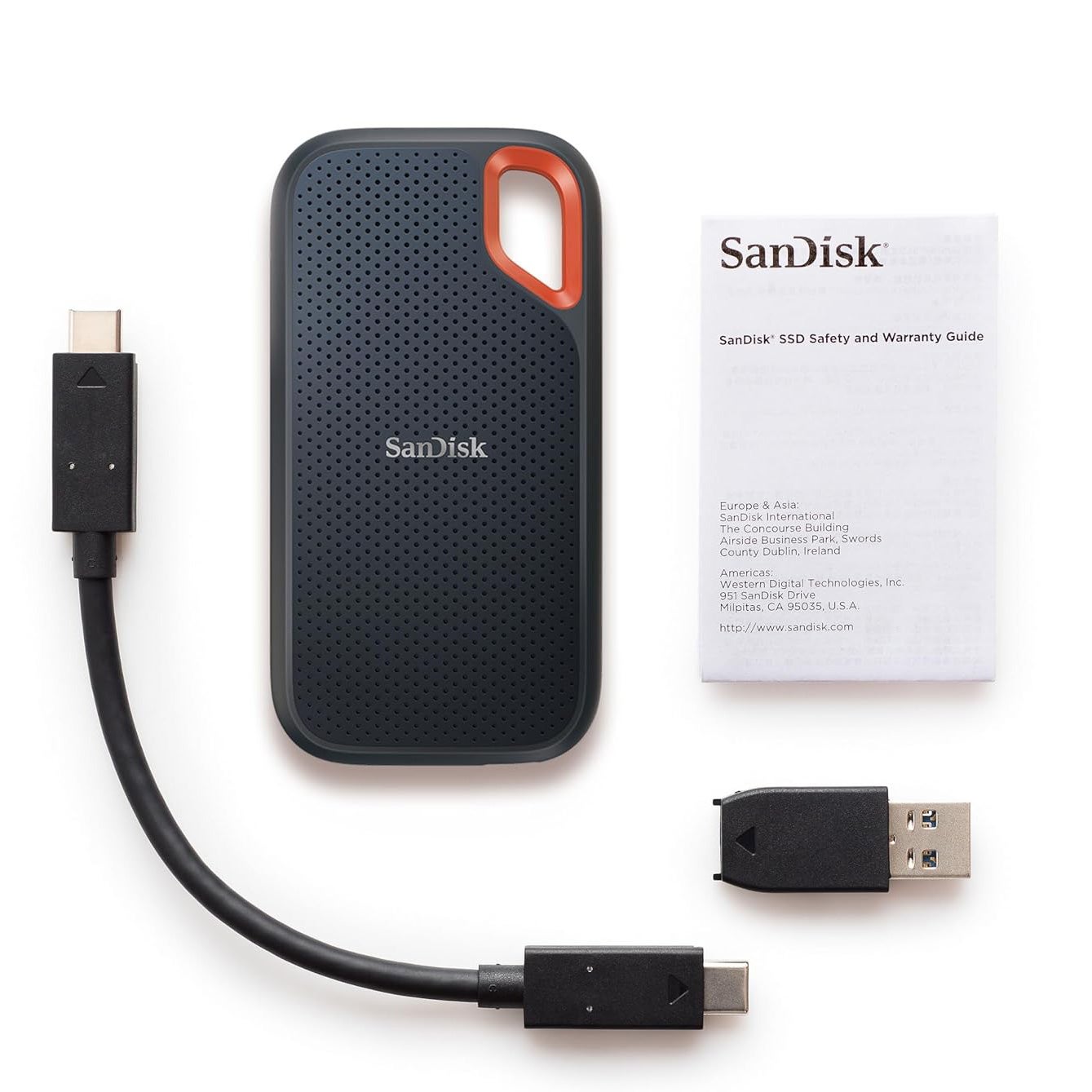 SanDisk 2TB Extreme with accessories