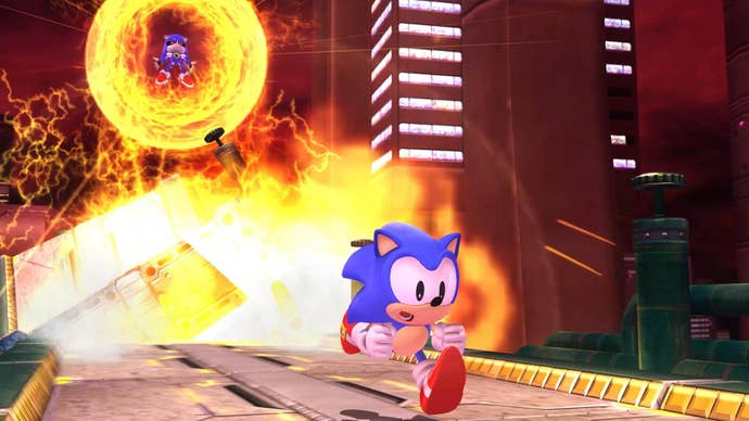 Metal Sonic and Classic Sonic in Sonic X Shadow Generations