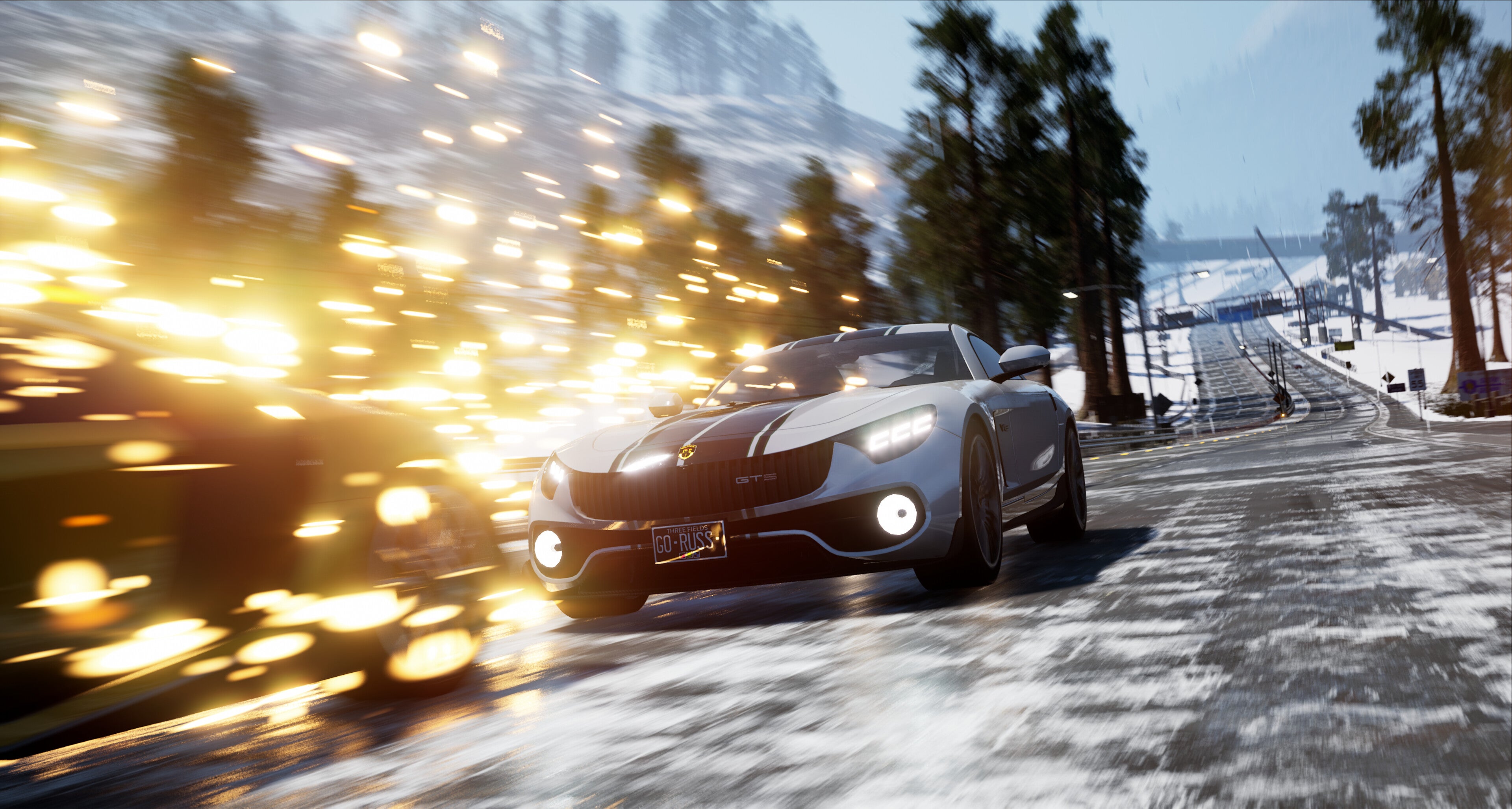 A car surrounded by sparks in Wreckreation.