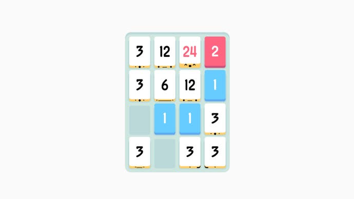 Example of a game grid in Threes