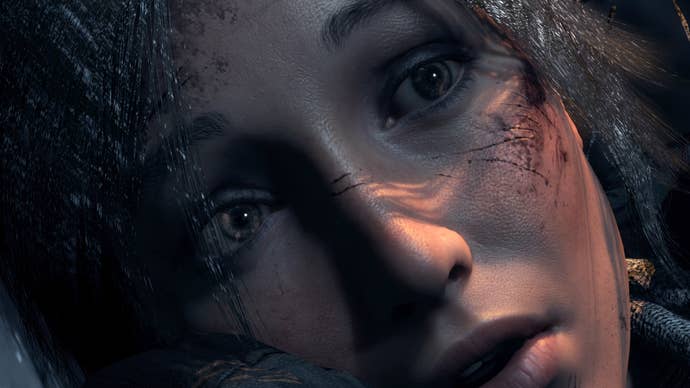 Close up of Lara Croft in Rise of the Tomb Raider