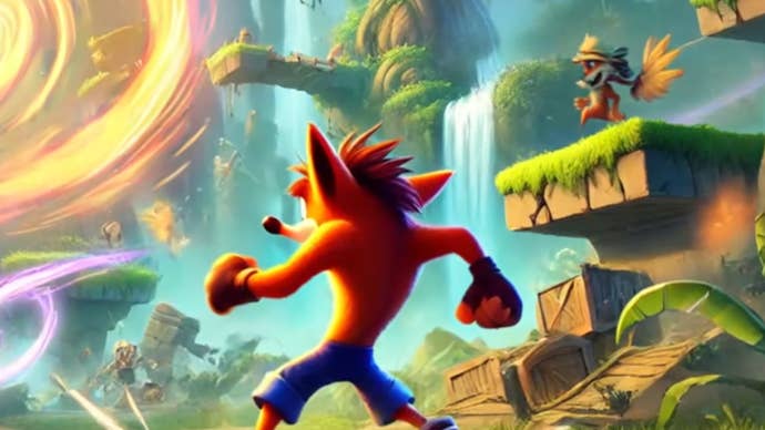 Crash Bandicoot AI imagery.