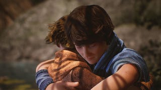 Screenshot from Brothers: A Tale of Two Sons Remake showing the siblings hugging