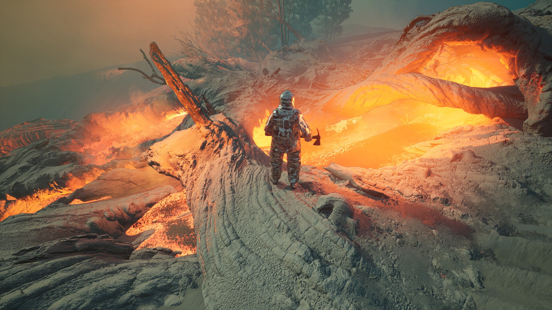 In Dante's Ring, you are a firefighter wrestling with your inner demons while sledding down a volcano