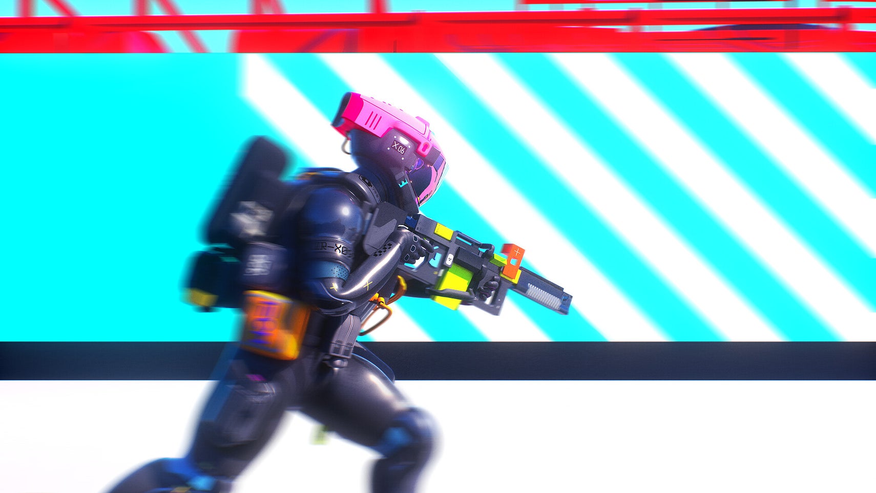Marathon screenshot showing a player with a weapon running