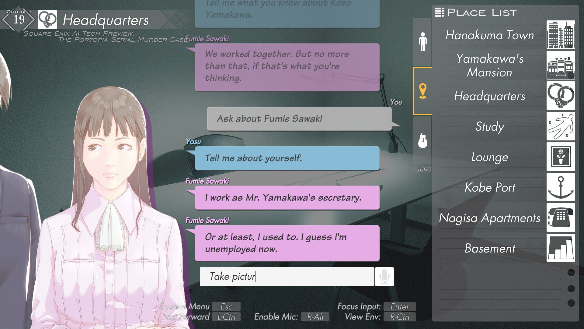 Square Enix AI Tech Preview: The Portopia Serial Murder Case | Eurogamer.es
