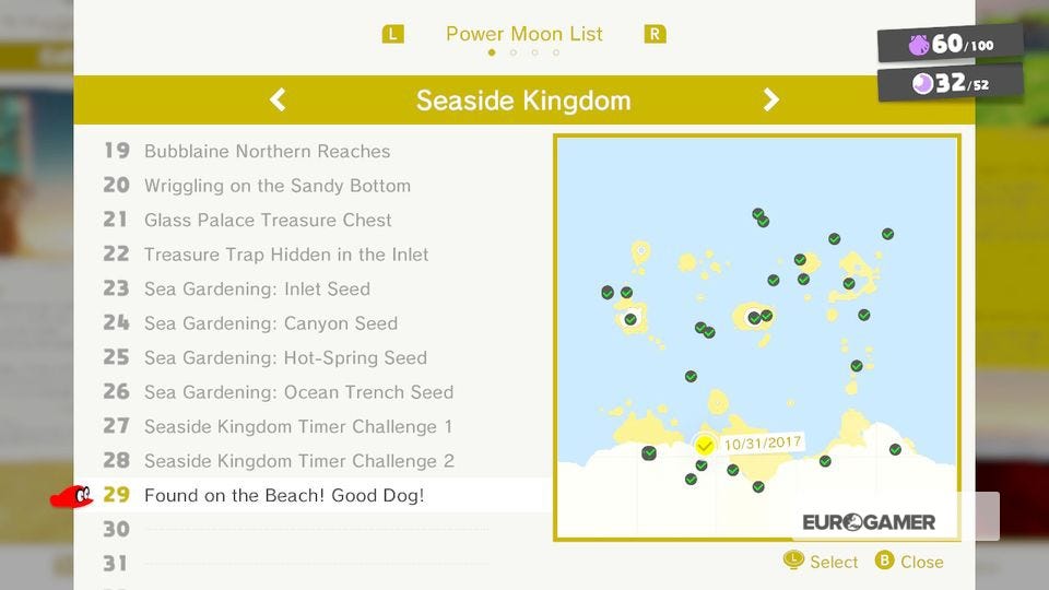Super Mario Odyssey Seaside Kingdom Power Moons - where to find Seaside
