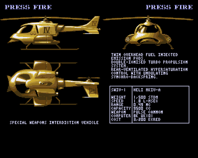 The SWIV intro showing different angles of a helicopter