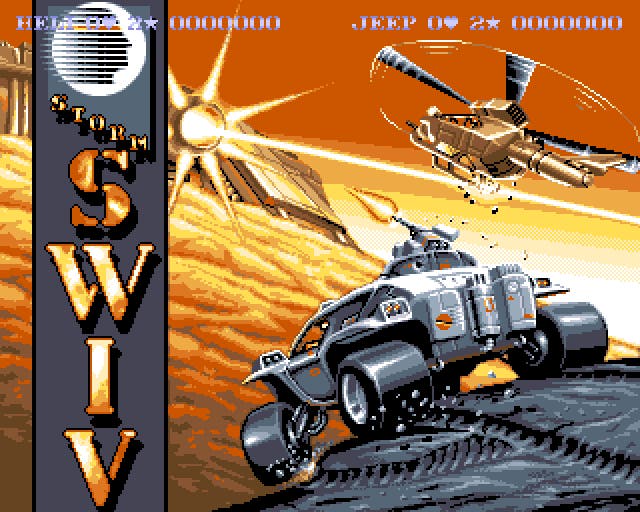A helicopter and a wheeled vehicle on the SWIV cover with a golden and red backdrop