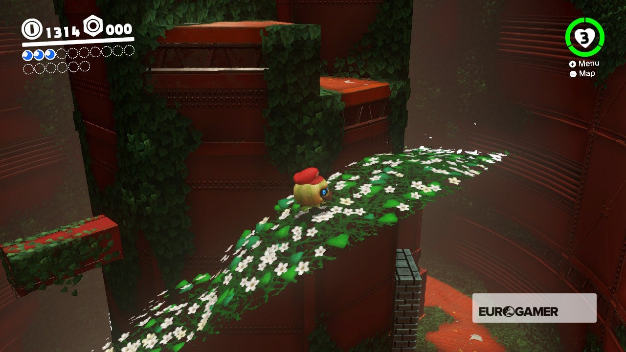 Super Mario Odyssey Flower Thieves of Sky Garden and how to beat the Fat Broodal