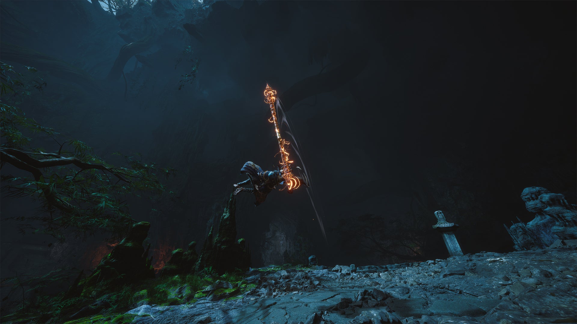 The protagonist using the Smash Stance in Black Myth Wukong. - 3