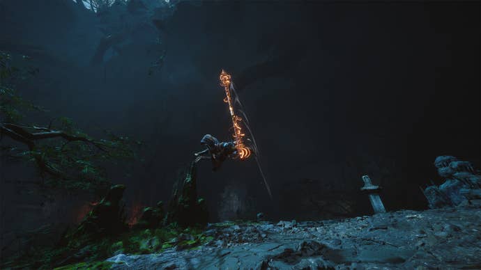 The protagonist using the Smash Stance in Black Myth Wukong.