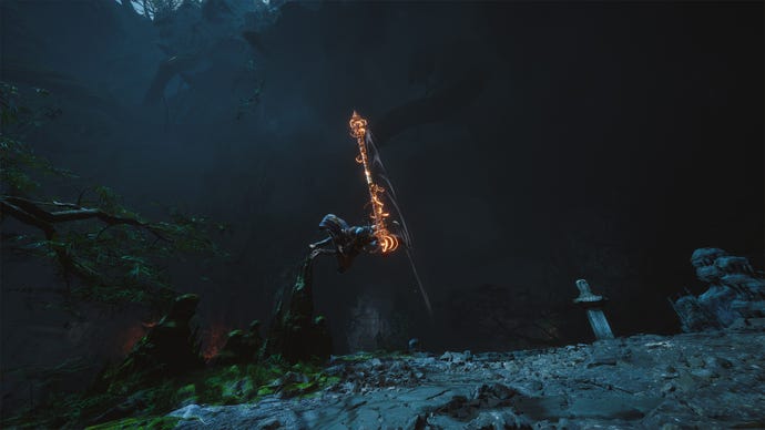 The protagonist using the Smash Stance in Black Myth Wukong.