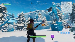 Fortnite: Dance between three Ice Sculptures, three Dinosaurs, and four hotsprings