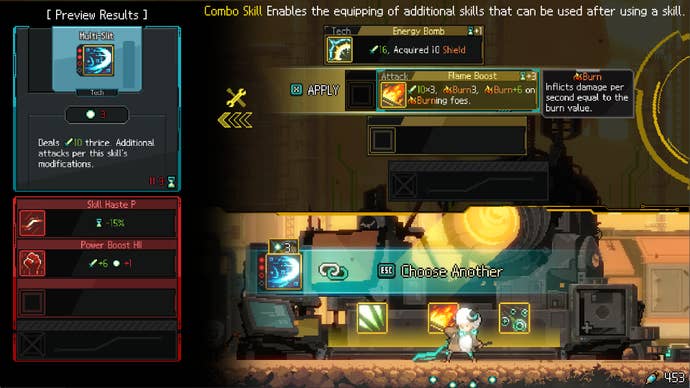 A sheep hero decides what upgrade to apply to his sword in Stand-Alone