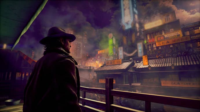 The player's quality looks astatine a nighttime skyline successful a Japanese city.
