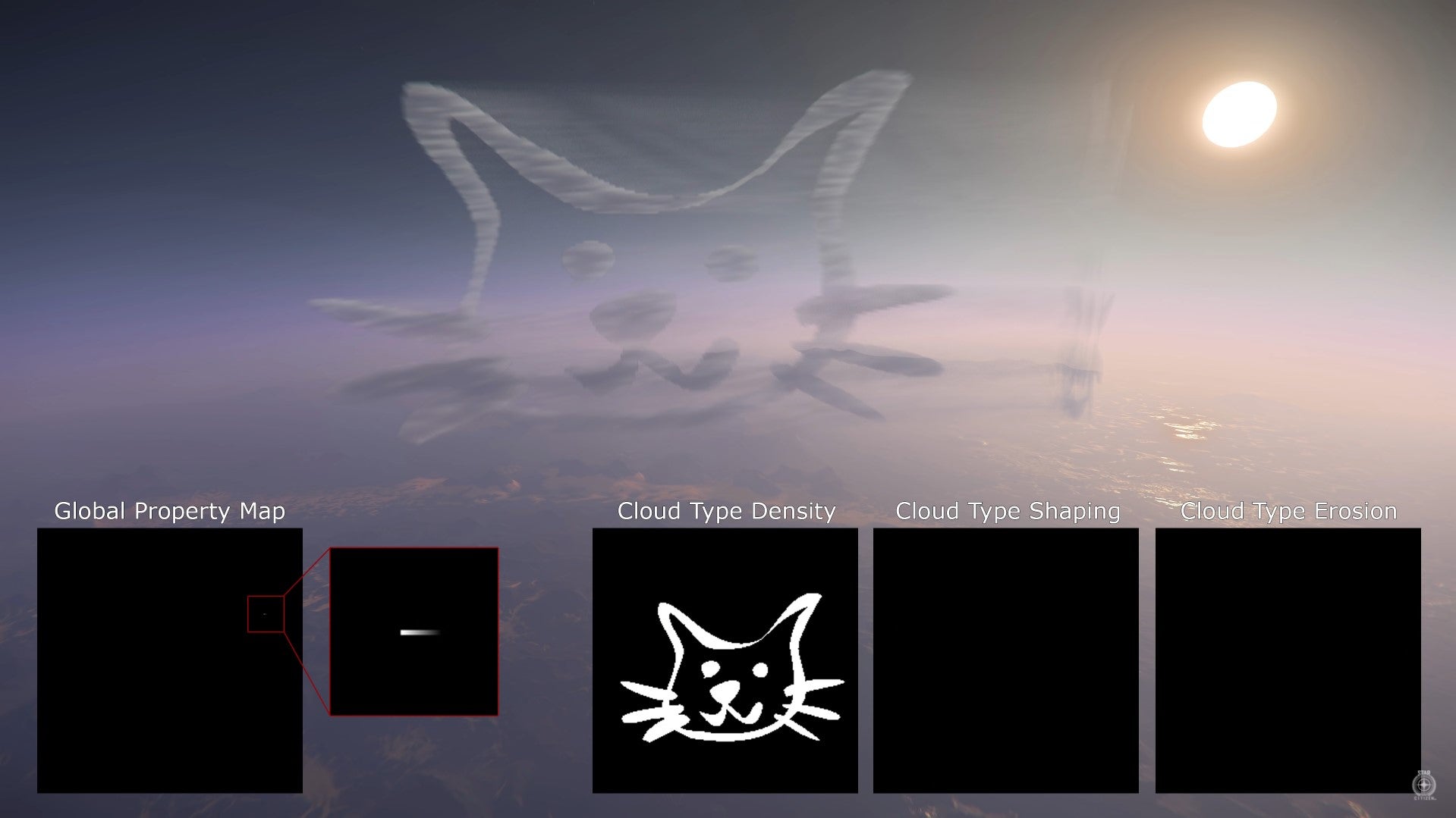 A cat drawn with Star Citizen&rsquo;s fancy new cloud tools.