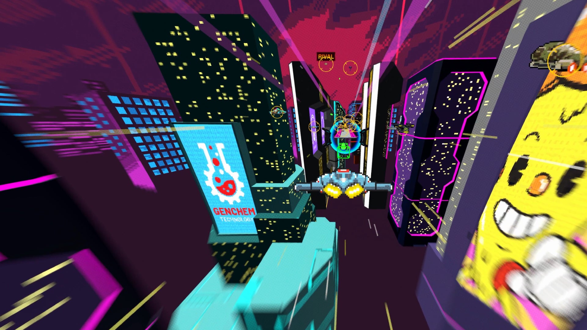 A ship flying in Star Racer. - 1