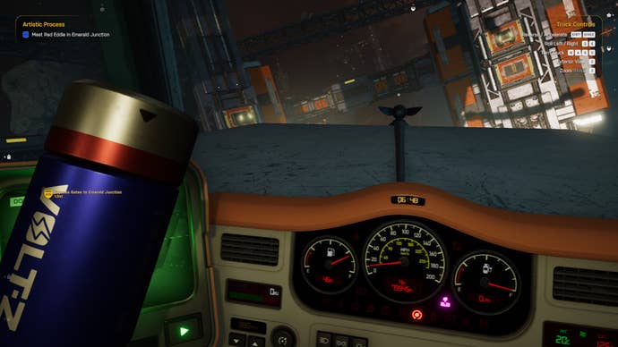 A floating battery blocking my goshdarn docking camera in Star Trucker.