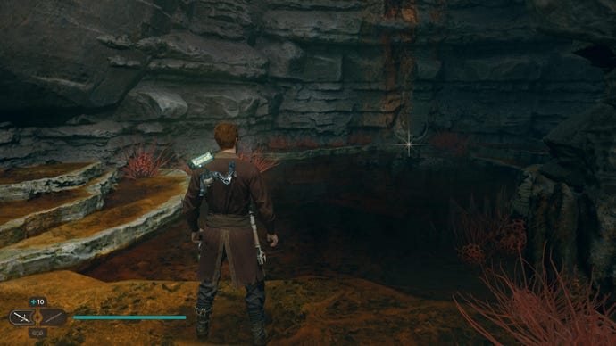 Cal spots a treasure glint in Jedi: Survivor.