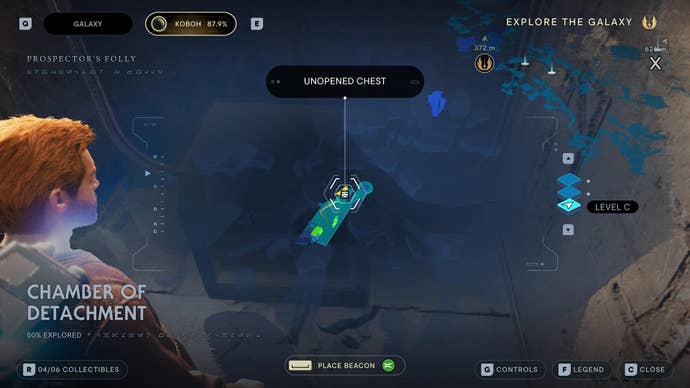 Part of the map of Koboh in Jedi: Survivor.