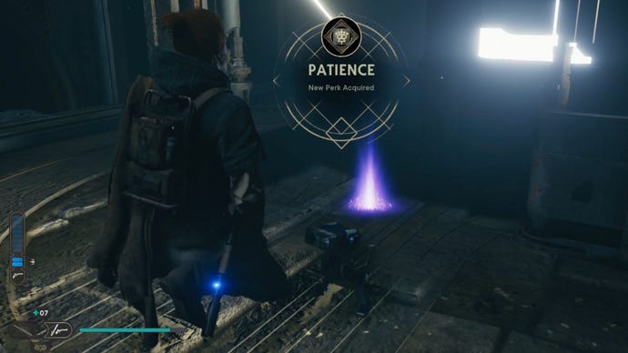 Cal Kestis earns the Patience perk in the Star Wars Jedi: Survivor Chamber of Detatchment.