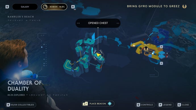 Part of the map of Koboh in Jedi: Survivor.