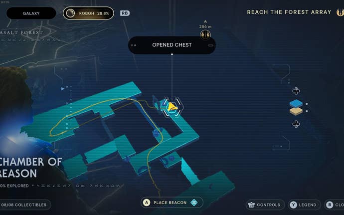 Part of the map of Koboh in Jedi: Survivor.