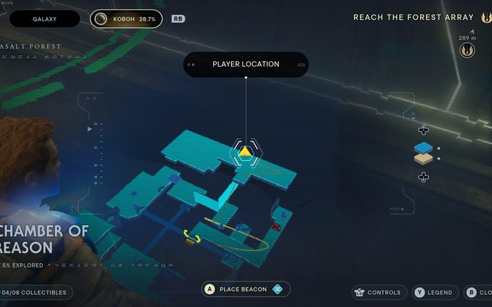 Part of the map of Koboh in Jedi: Survivor.