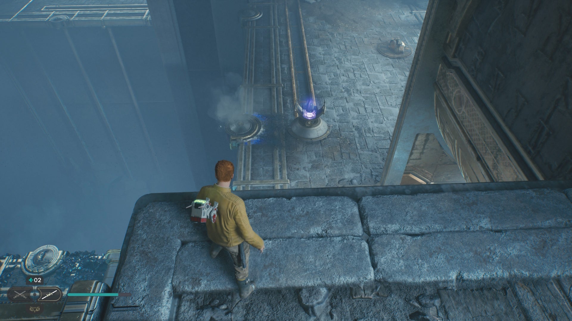 star wars jedi survivor chamber of reason looking down on unstable bridge