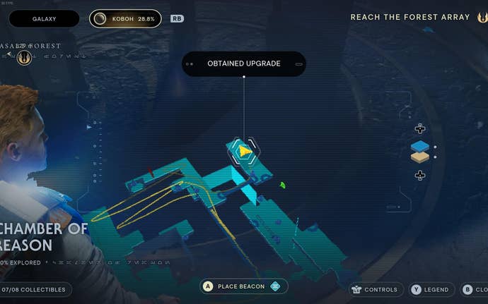 Part of the map of Koboh in Jedi: Survivor.