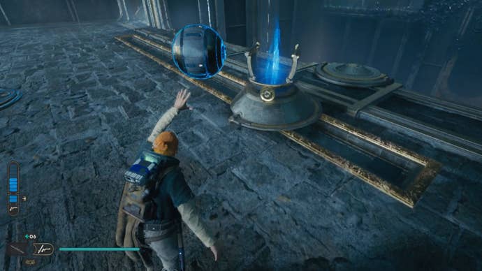 Placing the first orb in the Star Wars Jedi: Survivor Chamber of Reason.