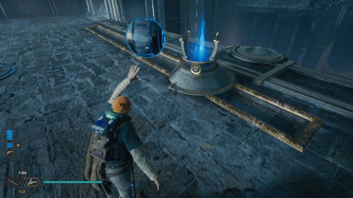 Placing the first orb in the Star Wars Jedi: Survivor Chamber of Reason.