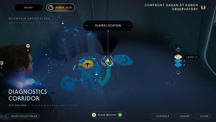 Part of the map of Koboh in Jedi: Survivor.