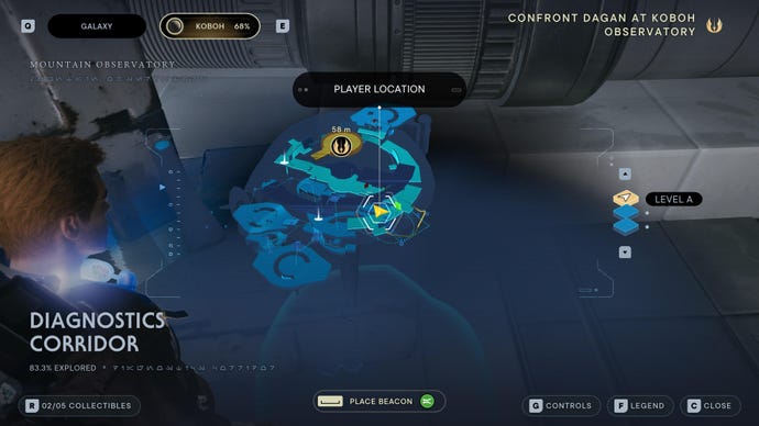 Part of the map of Koboh in Jedi: Survivor.