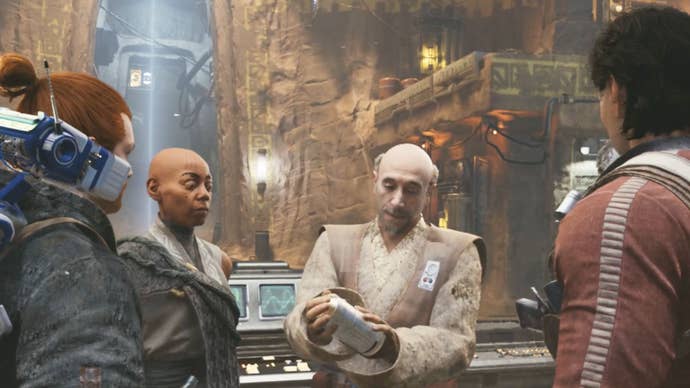 Eno Cordova shows off the compass in Star Wars Jedi: Survivor.