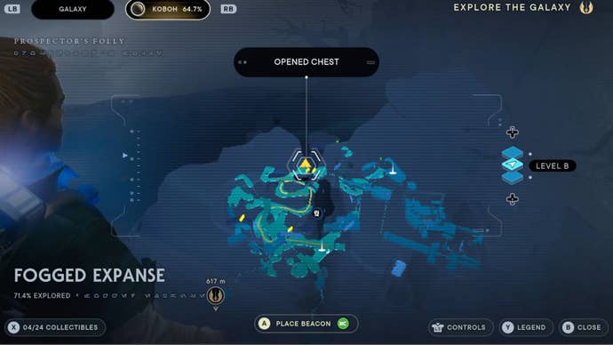 Part of the map of Koboh in Jedi: Survivor.