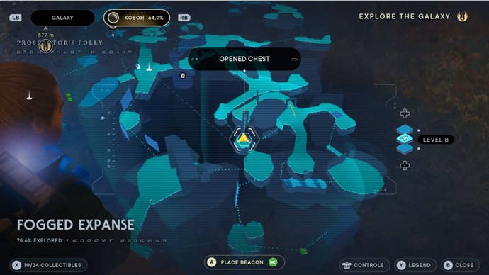 Part of the map of Koboh in Jedi: Survivor.