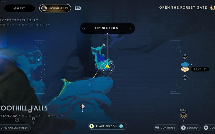 Part of the map of Koboh in Jedi: Survivor.