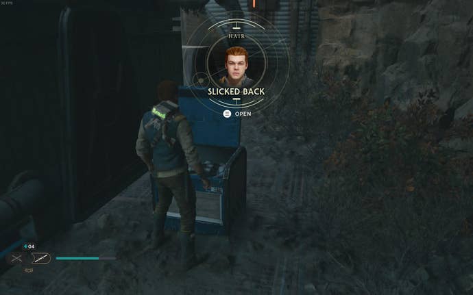 Cal approaches and picks up a collectible item on Koboh in Jedi: Survivor.