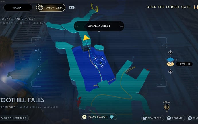 Part of the map of Koboh in Jedi: Survivor.