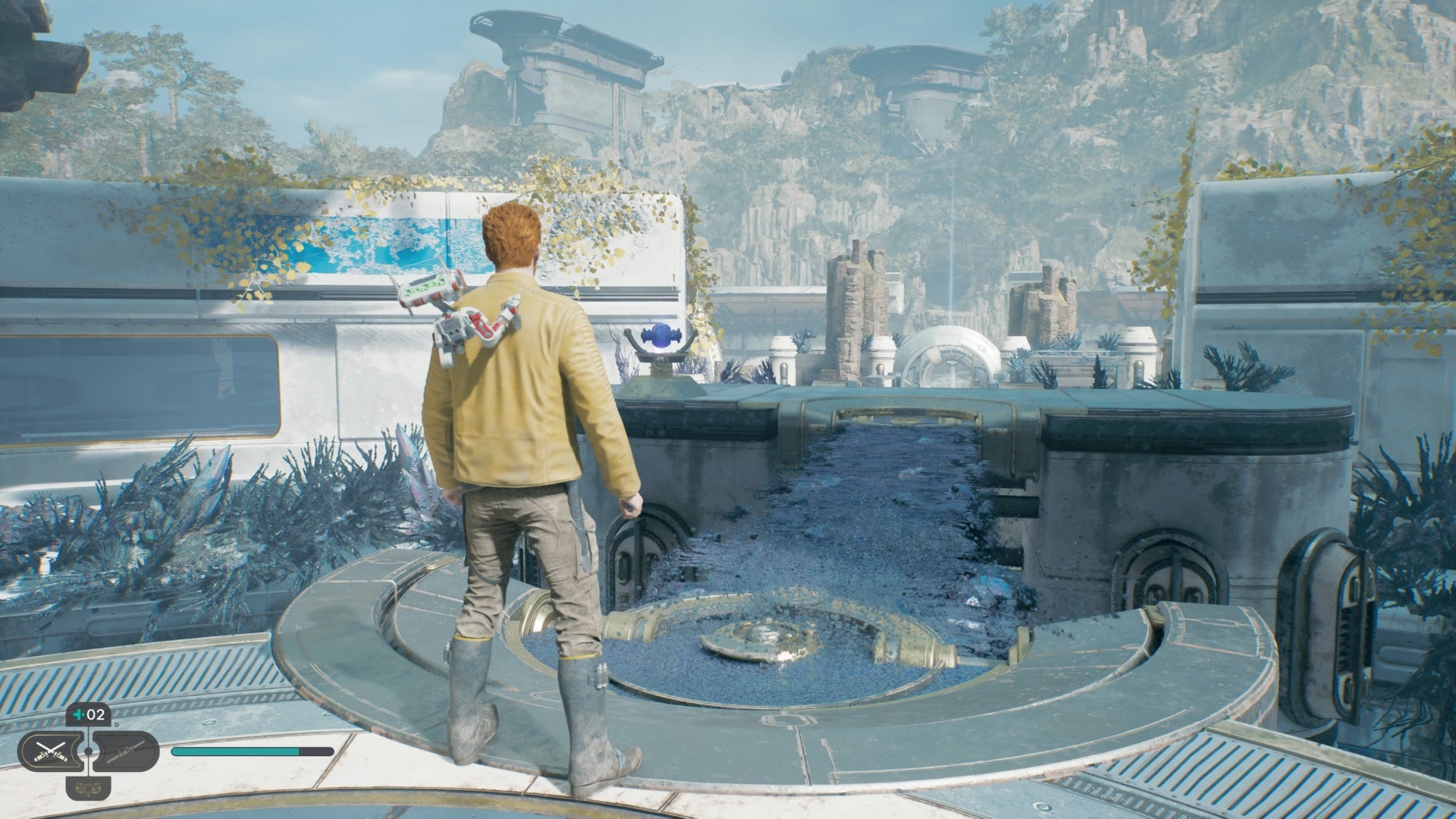 star wars jedi survivor forest array stealing the orb from the bridge