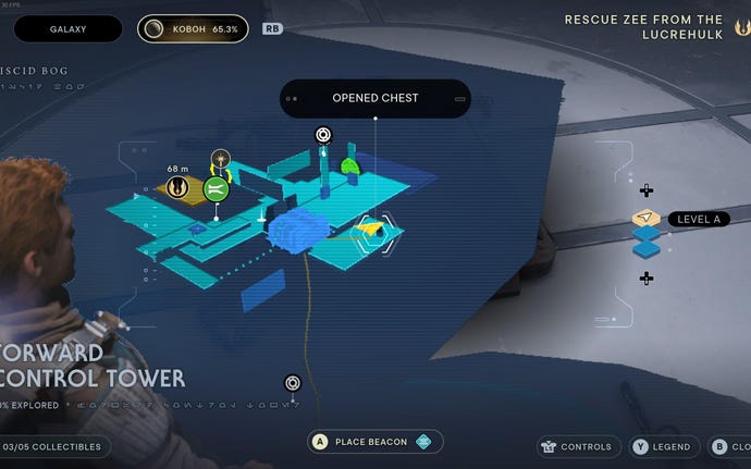 Part of the map of Koboh in Jedi: Survivor.