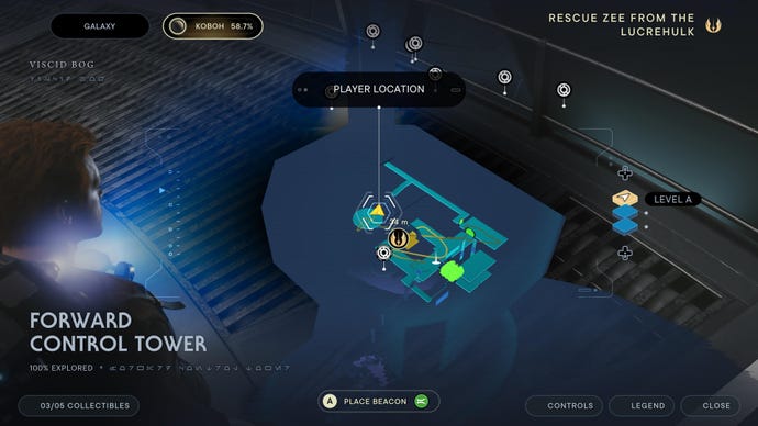 Part of the map of Koboh in Jedi: Survivor.