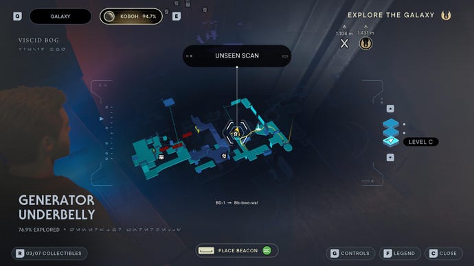 Part of the map of Koboh in Jedi: Survivor.