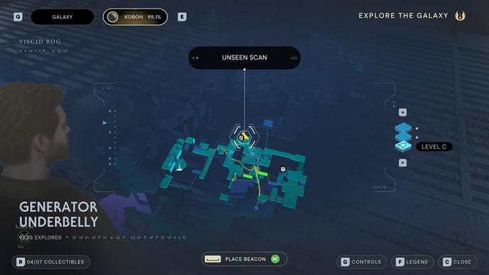 Part of the map of Koboh in Jedi: Survivor.