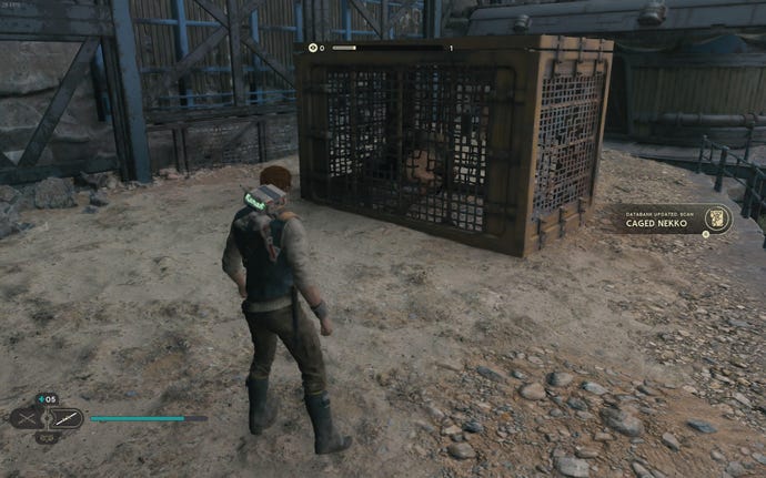 Cal scans a databank entry on Koboh in Jedi: Survivor.